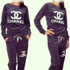 red chanel jogging suit|Chanel denim jumpsuit.